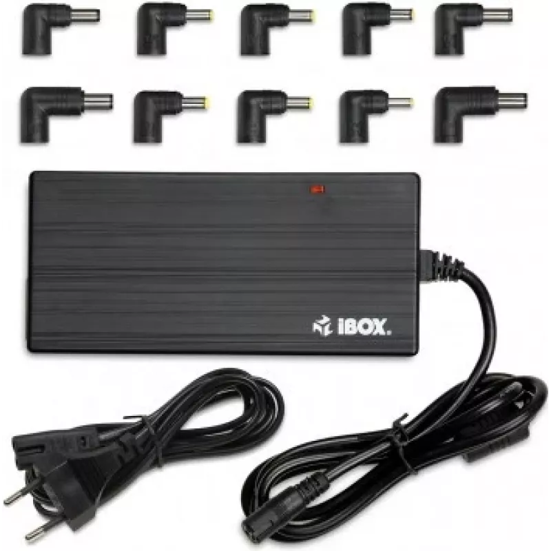Strāvas adapteris/invertors IBOX IUZ90WA 90 W, ieeja 100–240 V, izeja 4.5 A, regulējams spriegums, iekštelpām, melns