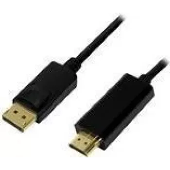 LogiLink CV0127 Video kabeļa adapteris 2 m DisplayPort uz HDMI Type A (melns)