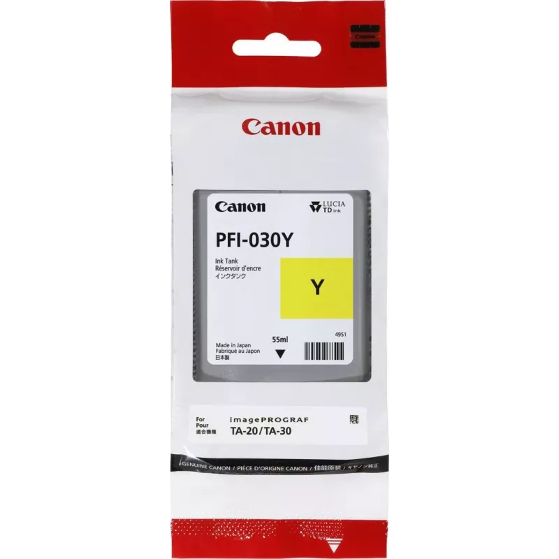 Canon PFI-030Y oriģinālā dzeltenā tintes kasetne 1 gab.