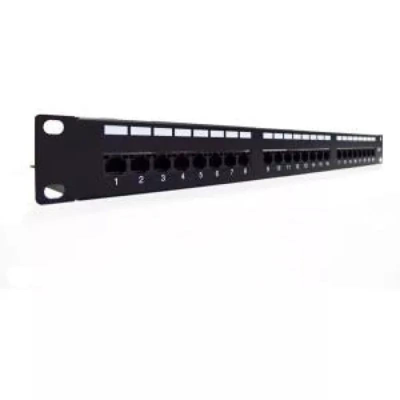 Digitus Professional DN-91624U 19 collu patch panelis, 24x RJ45, Cat 6, bez ekranēšanas, LSA, 1U, melns