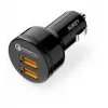 CC-T8 ultra-ātrs auto lādētājs 2xUSB 3.0 6A 36W + micro USB kabelis 1m