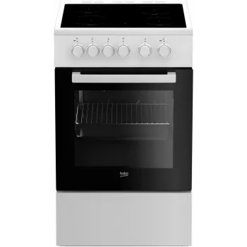 Beko FSS57000GW brīvi stāvoša plīts ar keramikas plīts virsmu, melna, balta