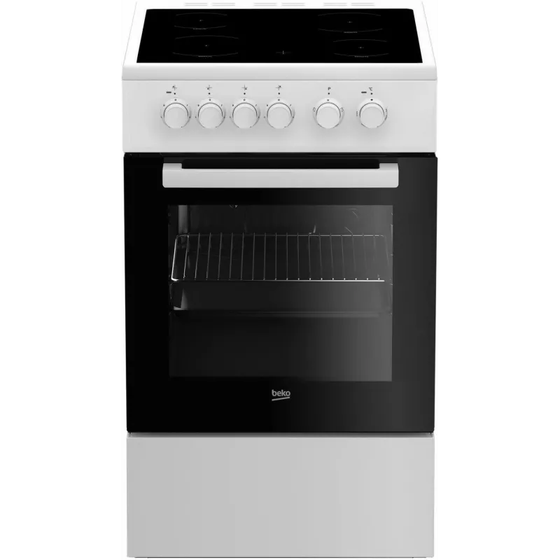 Beko FSS57000GW brīvi stāvoša plīts ar keramikas plīts virsmu, melna, balta