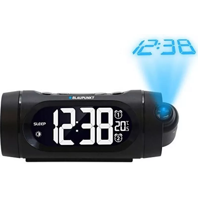 Radio modinātājs Blaupunkt CRP9BK ar projektoru, FM PLL, divi signāli, uzlāde caur USB, telpas temperatūra, melnā krāsā