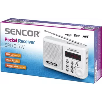 Pārnēsājamais radio SENCOR SRD 215 W MP3, USB, SD