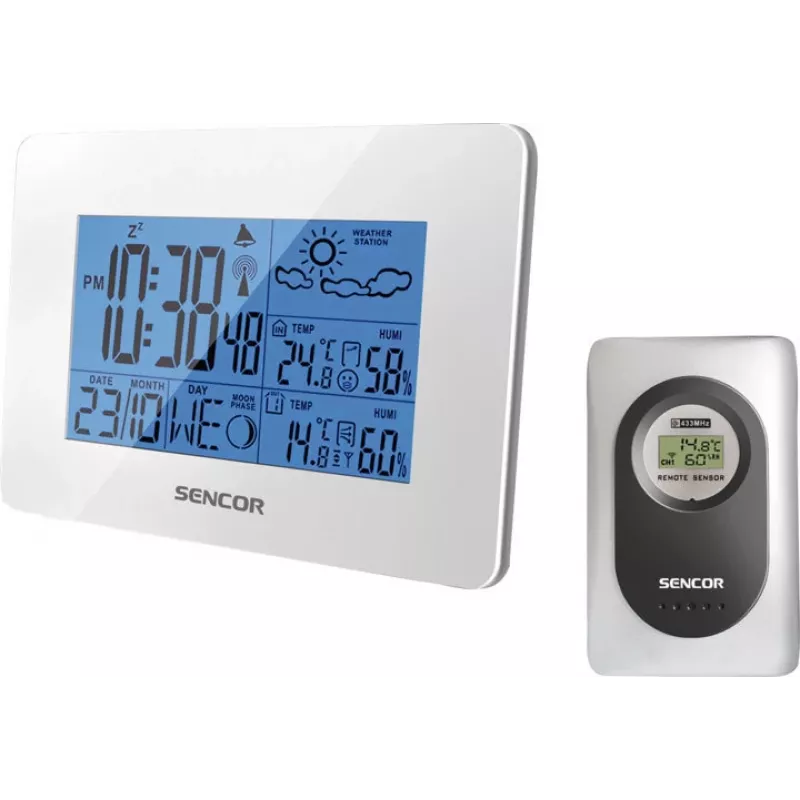 Sencor SWS 50/51 WH laika stacija ar bezvadu sensoru, balta