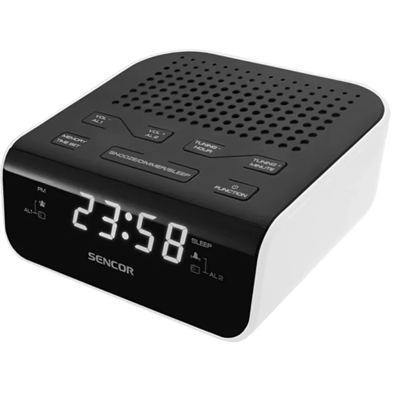 SENCOR modinātājs ar radio SRC 136, Balts/Melns