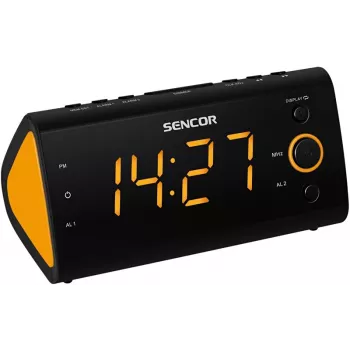 Modinātājpulkstenis SENCOR SRC 170 — PLL FM radio, 1.2 collu LED, dubultais modinātājs, iekštelpu temperatūra, rezerves baterija