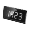 Modinātājpulkstenis ar radio SENCOR SRC 340 — FM modinātājs ar 1,8 collu baltu LED displeju, sarkanu 180° projekciju, dubulto modinātāju, 10 FM iepriekš iestatītām stacijām, baterijas dublējumu
