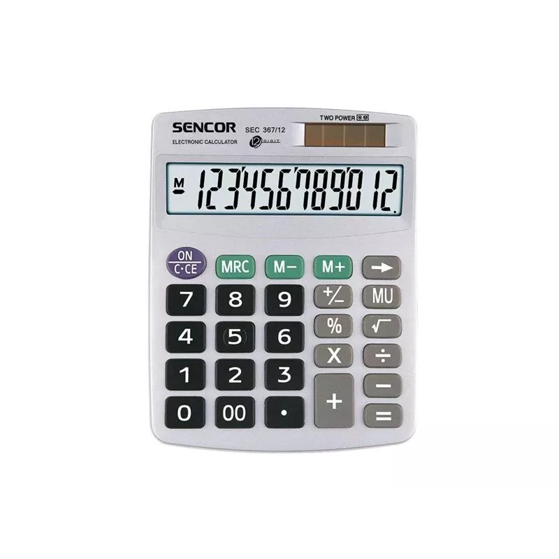 Kalkulators SENCOR SEC 367/12, galda, 12 ciparu LCD