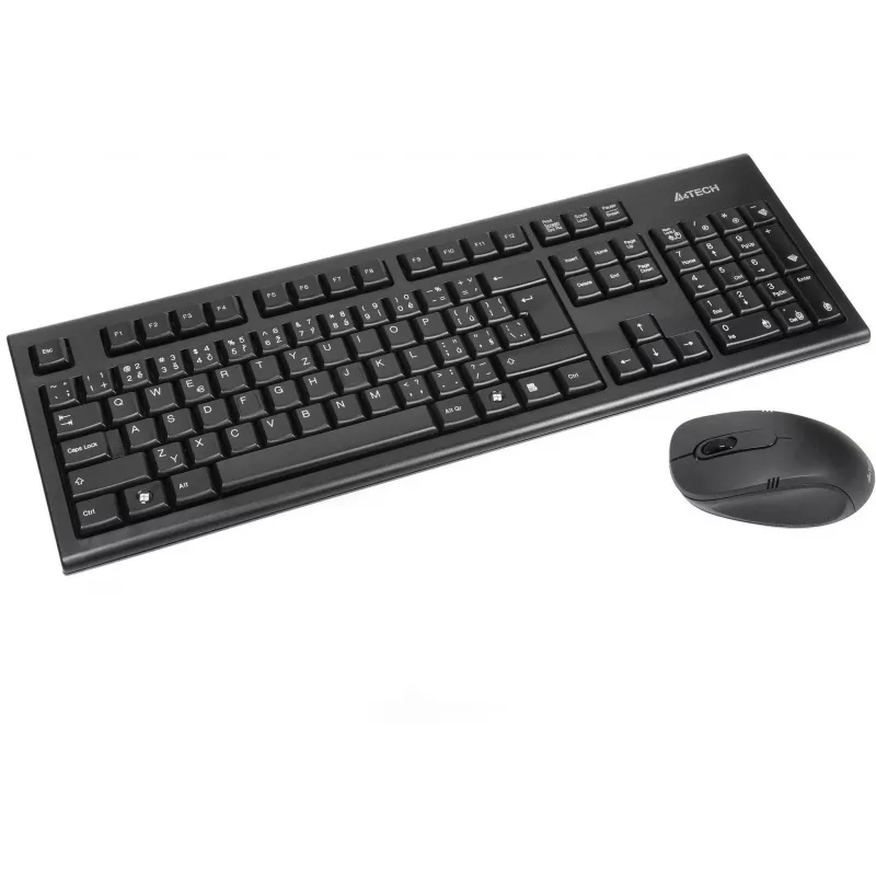 A4Tech 7100N bezvadu tastatūras un peles komplekts, QWERTY angļu, melns