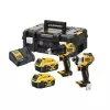Bezvadu instrumentu komplekts DeWalt DCK2062M2T — 18V, urbjmašīna DCD709 + triecienskrūvgriezis DCF809 1/4 collu, 2×4,0Ah akumulatori, TSTAK II kaste