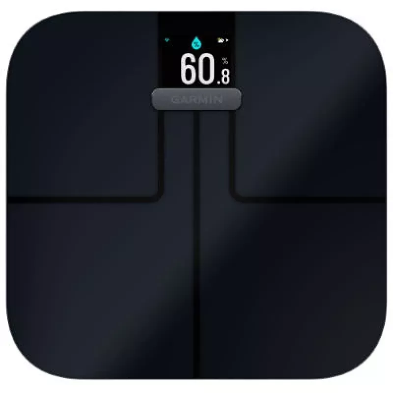 Elektroniskie personīgie svari GARMIN Index S2 — melni, max 181.4 kg, Wi‑Fi/Bluetooth, ķermeņa sastāvs