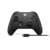 Microsoft Xbox Wireless Controller + USB-C kabelis Melns Spēļu kontrolieris Analogs / Digitāls PC, Xbox One, Xbox One S, Xbox One X, Xbox Series S, Xbox Series X