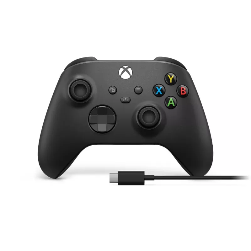 Microsoft Xbox Wireless Controller + USB-C kabelis Melns Spēļu kontrolieris Analogs / Digitāls PC, Xbox One, Xbox One S, Xbox One X, Xbox Series S, Xbox Series X