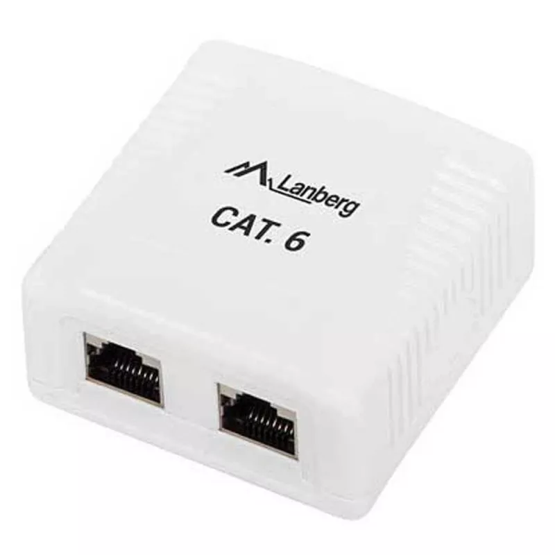 Lanberg OS6-0002-W balta virsapmetuma kārba, 2x RJ45 Cat.6