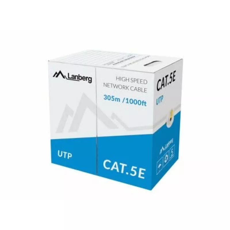 LANBERG tīkla kabelis LCU5-10CC-0305-Y U/UTP Cat5e 305 m, 24 AWG CCA, dzeltens