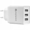 Telefona lādētājs everActive SC-300, 3x USB, 3,4A, balts