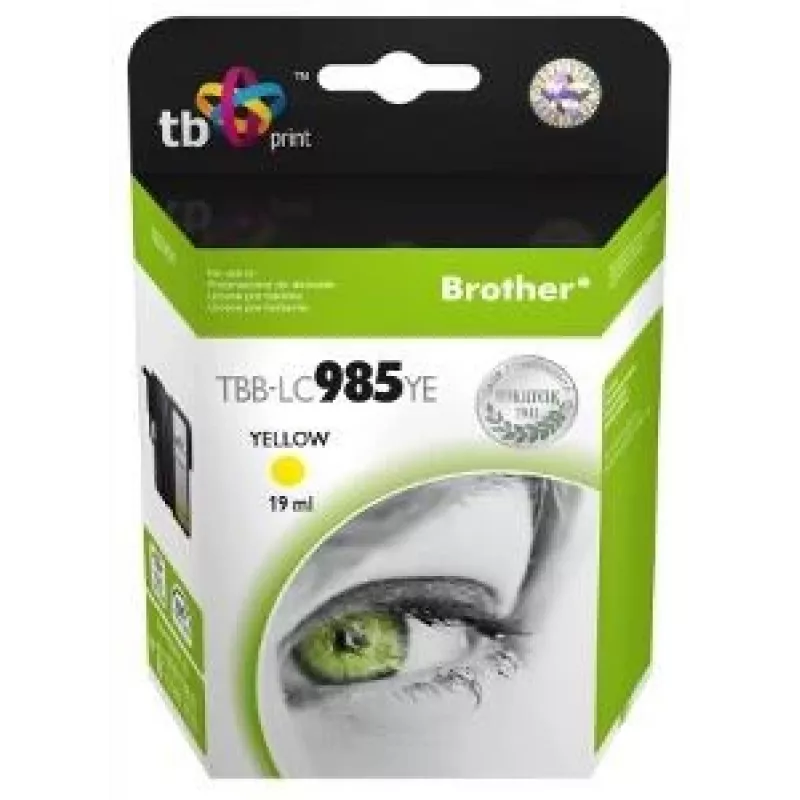 Tintes kasetne TB Kompat. S Brother LC 985 YE 100% N