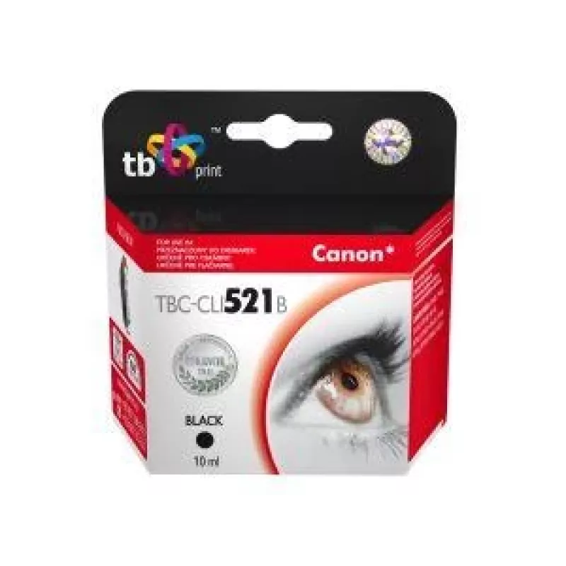 Tintes kasetne TB Kompat. S Canon CLI-521Bk 100% Jauna
