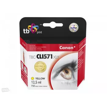 Tintes kasetne TB Kompat. S Canon CLI-571XL YE Dzeltena