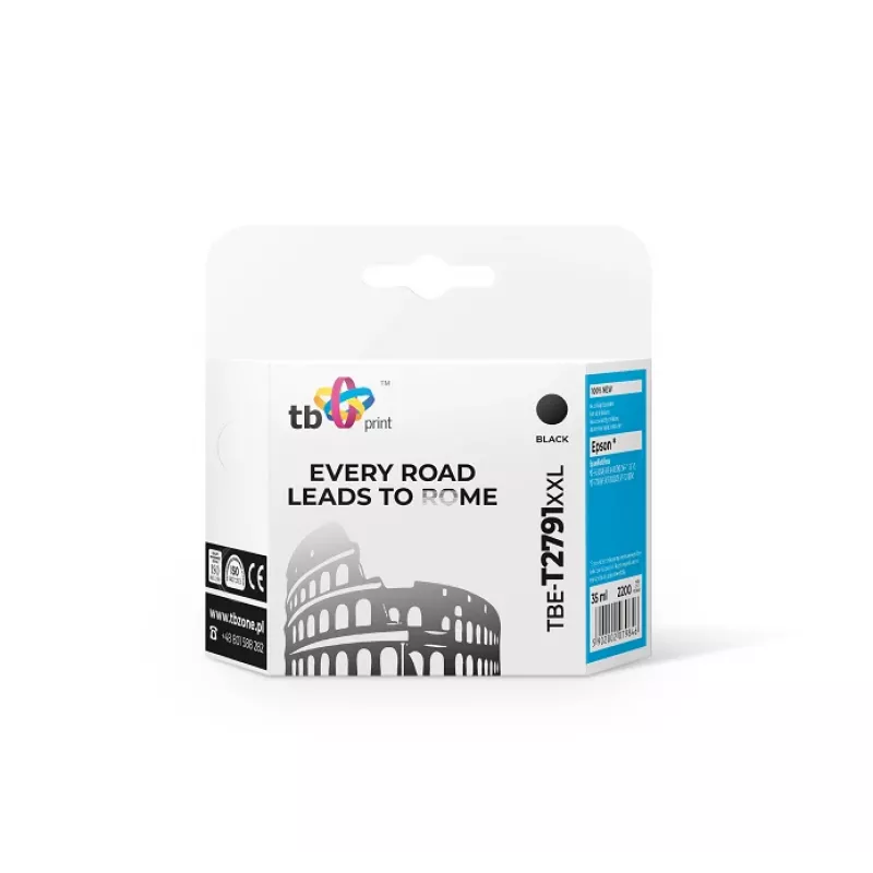 Tintes kasetne TB saderīga ar Epson WF-3620 TBE XXL, jauna, Melna