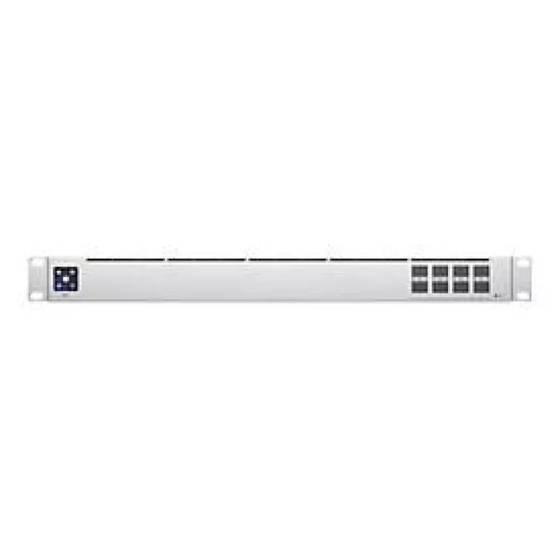 Tīkla slēdzis Managed L2 UBIQUITI USW-Aggregation — 8 SFP+ sloti, 10G atbalsts, bez ventilatora, 1U plaukts, sudrabs