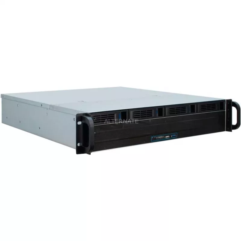 Servera korpuss Inter-Tech 2U 2404L Rack Melns, Pelēks