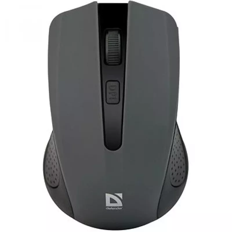 Bezvadu optiskā pele DEFENDER MM-935 RF, ambidextrous, 1600 DPI, pelēka, USB uztvērējs, AAA baterijas