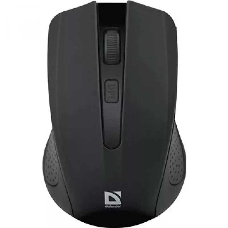 Bezvadu RF pele DEFENDER Accura MM-935 — optiskā, 1600 DPI, abpusēja, 3 pogas, USB uztvērējs, melna