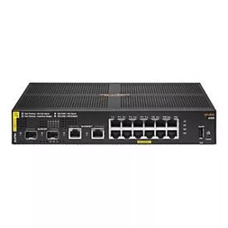 HPE Aruba Networking 6100 12G Class4 PoE 2G/2SFP+ 139W pārvaldāms L3 Gigabit Ethernet (10/100/1000) PoE slēdzis, 1U, melns