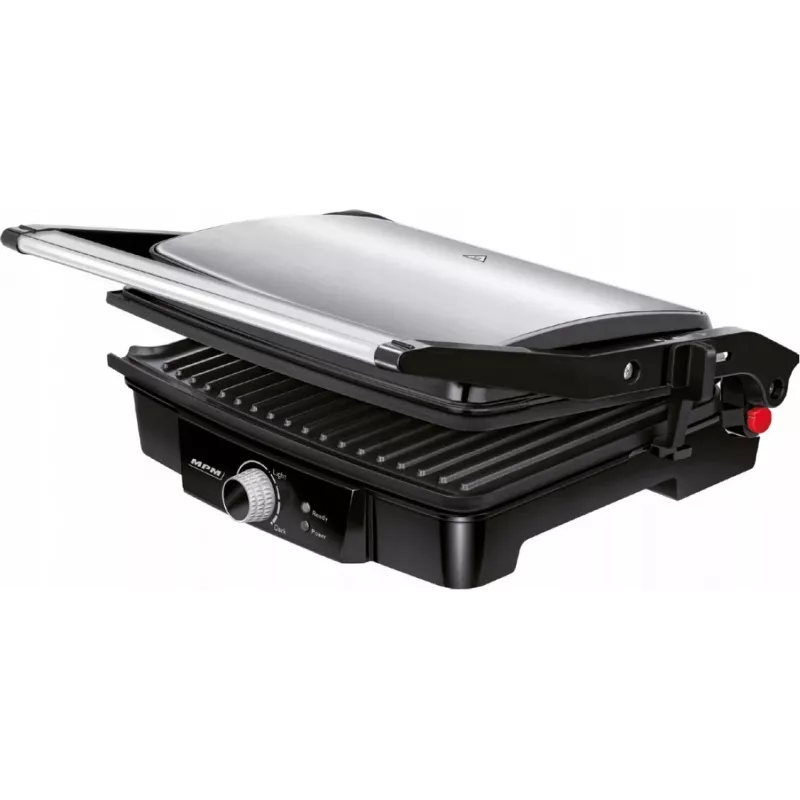 Kontaktgrils MPM MGR-09M - 2000 W, panīni grils, regulējama augšējā plāksne