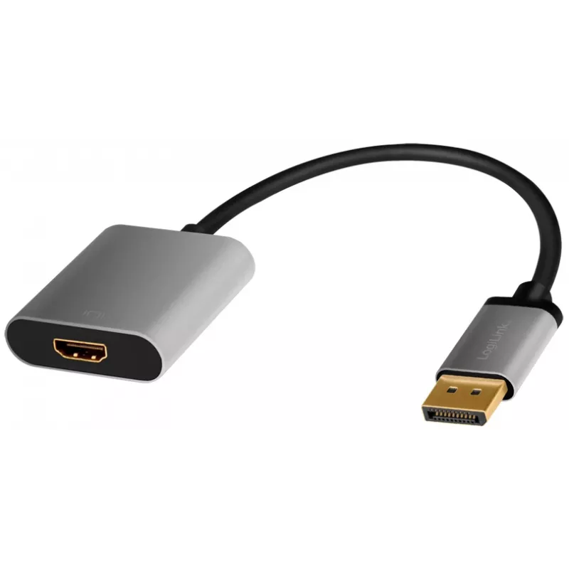 LogiLink CDA0108 video kabeļa adapteris 0.15 m DisplayPort-HDMI melns pelēks