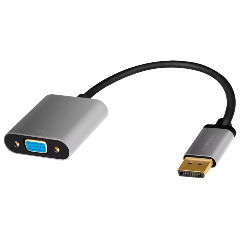 LogiLink CDA0109 Pārveidotājs DisplayPort uz VGA 0.15m Melns Pelēks