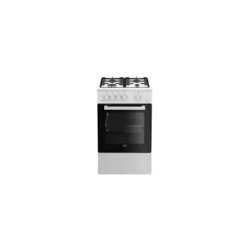 Brīvi stāvoša gāzes plīts Beko FSG52020FW, melna/balta