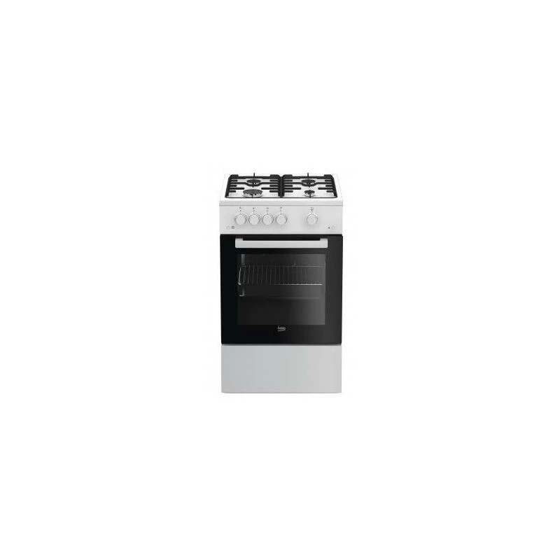Brīvi stāvoša gāzes plīts Beko FSG52020FW, melna/balta