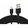 Lightning–USB A kabelis Green Cell KABGC12, 2 m, melns
