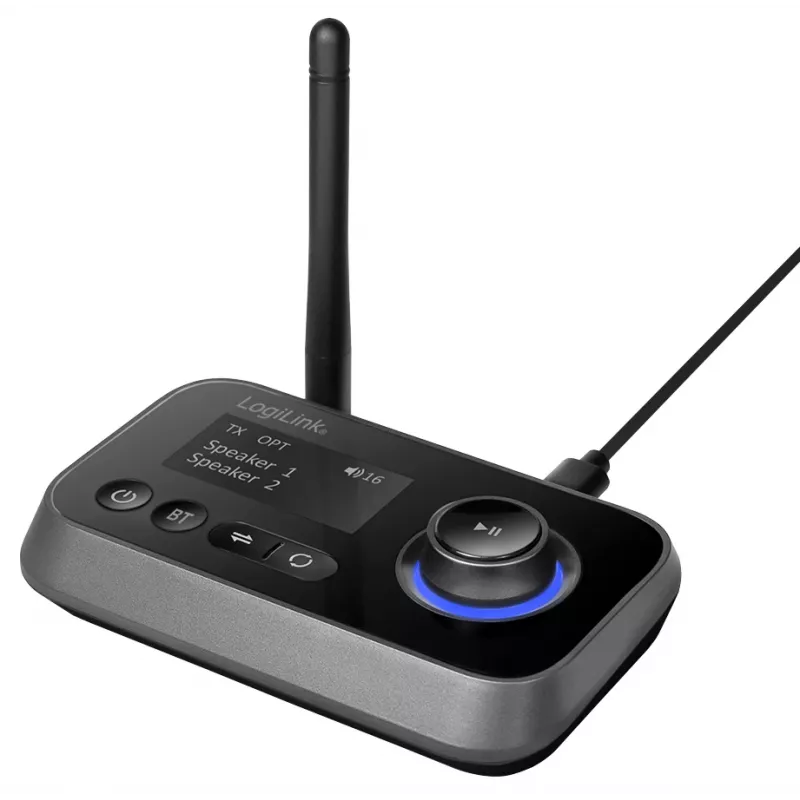 LogiLink BT0062 Bluetooth Audio uztvērējs/raidītājs BT 5.0, 10 m darbības rādiuss