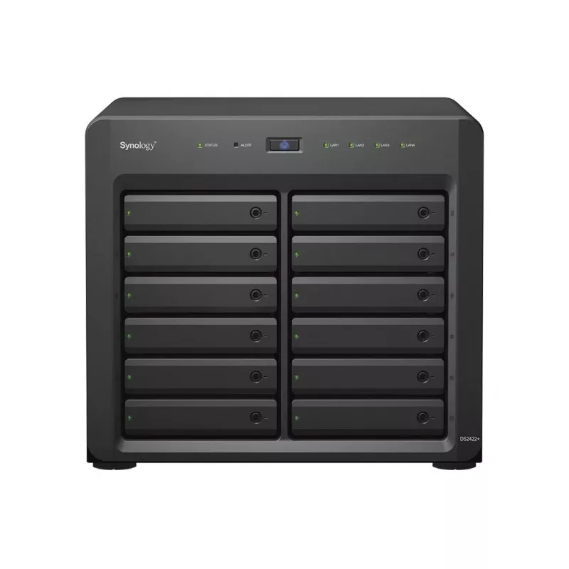 NAS Synology DS2422+ tornis, 12 nodalījumi, AMD Ryzen V1500B, 4 GB DDR4
