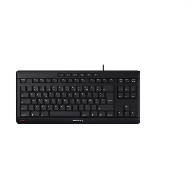 Tastatūra CHERRY STREAM TKL USB AZERTY Melna Vadu 94 taustiņi