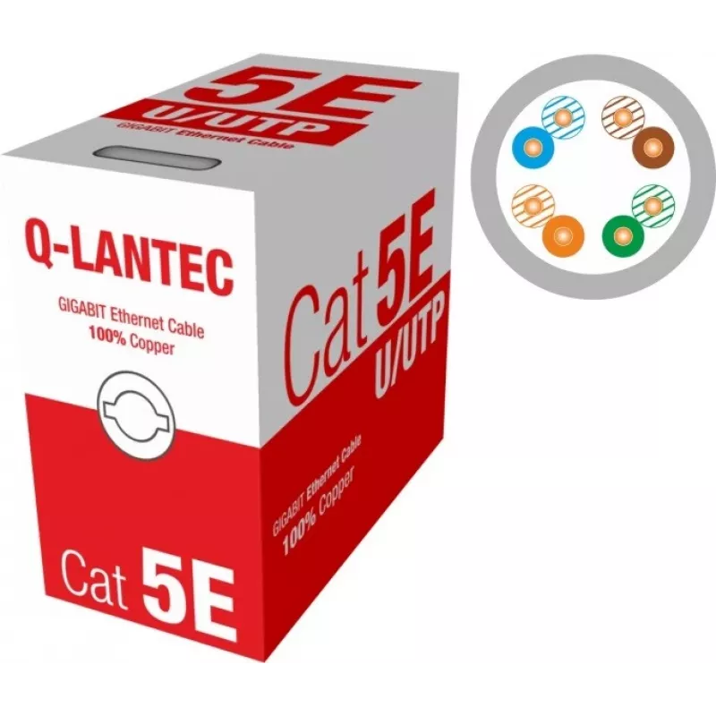 Q-LANTEC UTP Kabelis 4PR Cat.5e PVC 305m - Ierobežotais izdevums (KIU5PVC305NC)