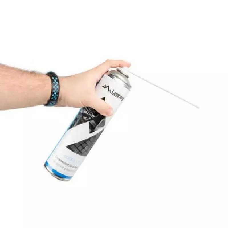 Saspiestā gaisa tīrītājs LANBERG CG-600FL-001 — 600 ml, datoru tīrīšanai, Melns/Zils/Balts