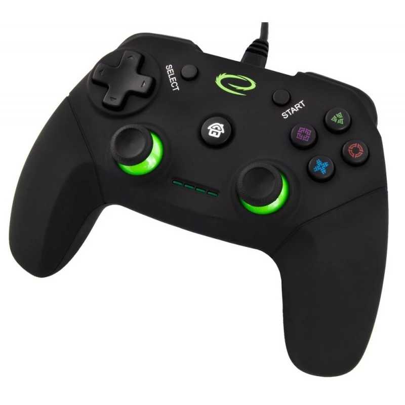 Spēļu kontrolieris ESPERANZA EGG110K vadu USB ar vibrāciju, 12 pogām, 1,5 m kabelis — PC un PS3