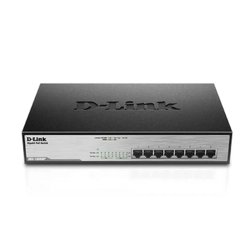 Nepārvaldāms slēdzis D-Link DGS-1008MP 8 portu Gigabit PoE+ slēdzis
