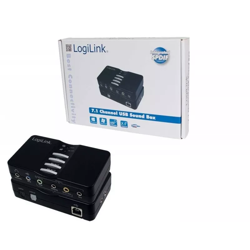 LogiLink USB Sound Box Dolby 7.1 8-Kanālu 7.1 kanāli