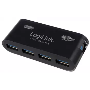 LogiLink USB 3.0 4 portu centrmezgls - 5000 Mbit/s - USB 3.0 - 5 V - 107 mm - 200 mm - 101 mm (UA0170)