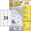 Avery daudzfunkciju etiķetes lāzerprinterim, kopētājam, tintes printerim 24 loksnē 70x36mm