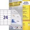 Universālās uzlīmes 70x35mm InkjetLāzerKopija A4 100 loksnes 2400 gab. Baltas