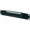 Plāksnes panelis 8 porti, Cat5e, U/UTP, 1U, melns (komplekts)
