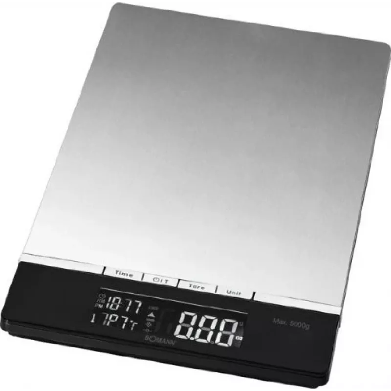 Bomann KW 1421 CB svari virtuvei ar LCD ekrānu, nerūsējošā tērauda, 160 x 230 x 18 mm, AAA baterijas, melnā krāsā (614211)